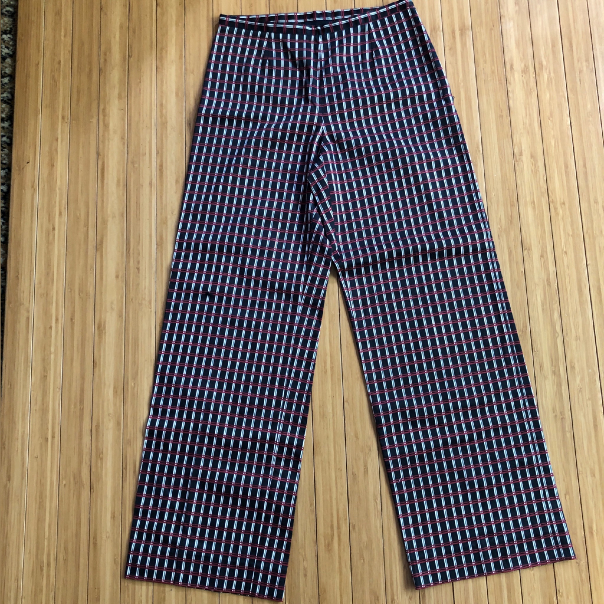 Piazza Sempione Cropped Pants Cotton Checkered Pants